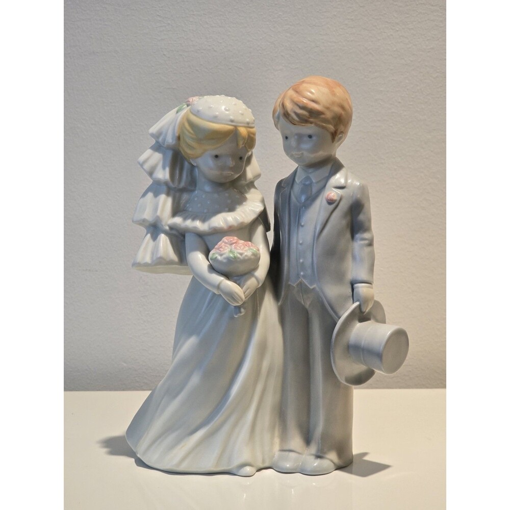 Kinka Enesco 1990 Porcelain Child Bride & Groom Wedding Figurine #121312 Lladro